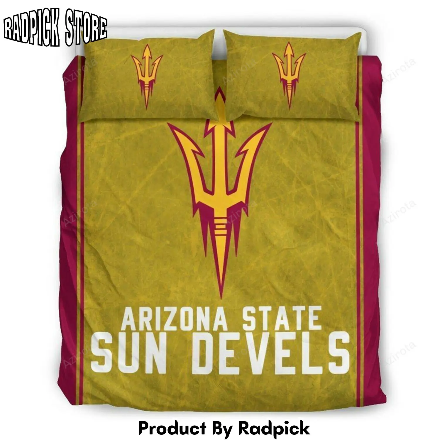 Radpick arizona state sun devils gold bedding set rp3278676
